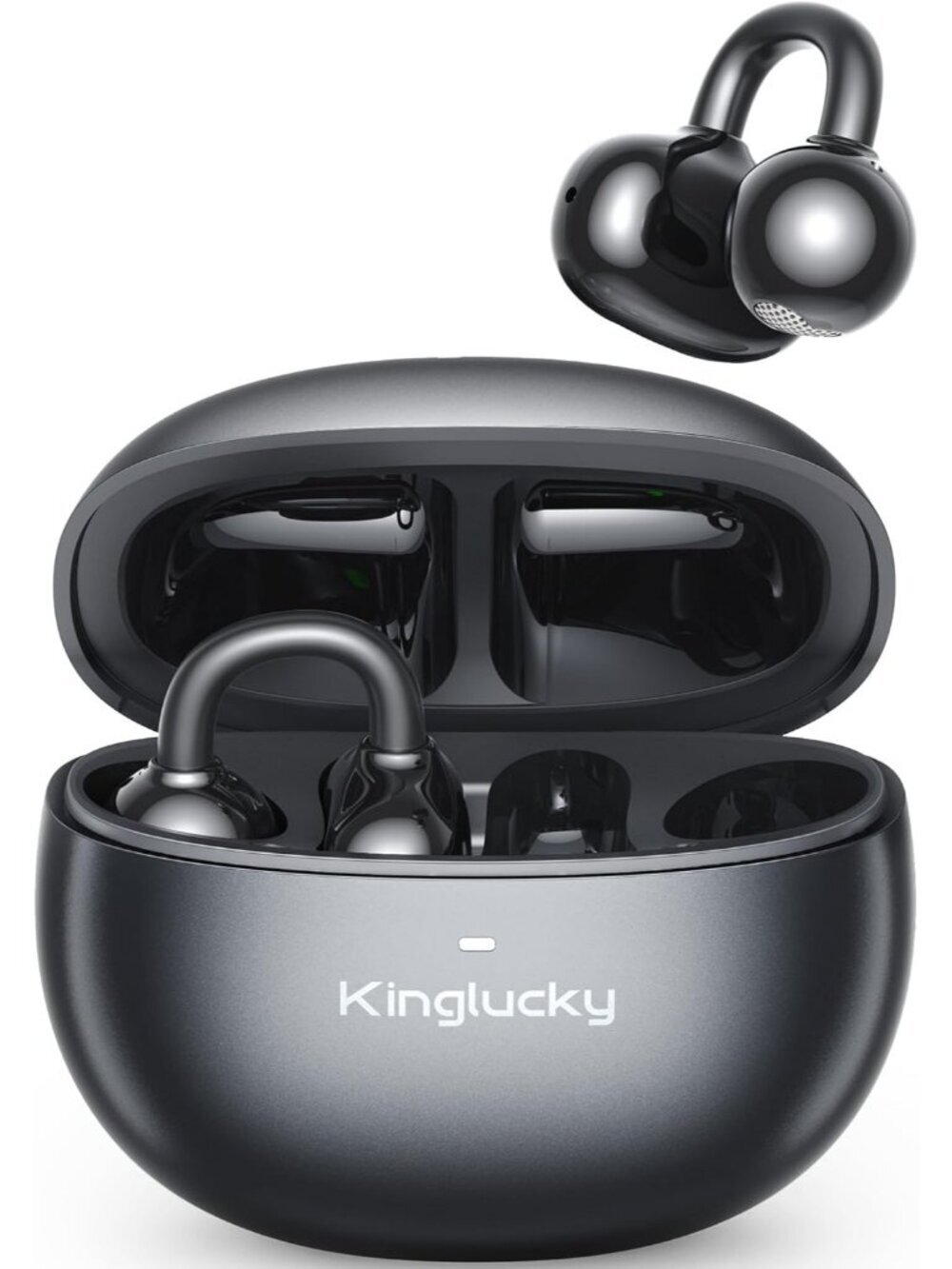 Wireless Black Upgraded Clip-On Comfortable 40H Playtime Bluetooth 6.0 Earbud